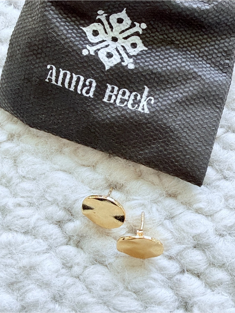 Anna Beck Polished Gold Oval Studs